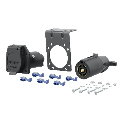 CURT 58152 7-Way RV Blade Connector Plug and Socket with Hardware (Packaged)