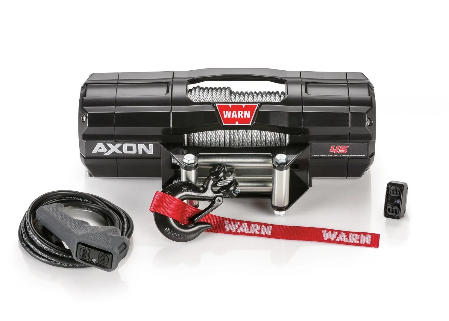 WARN 101145 AXON 45 Wire Rope Winch; Black